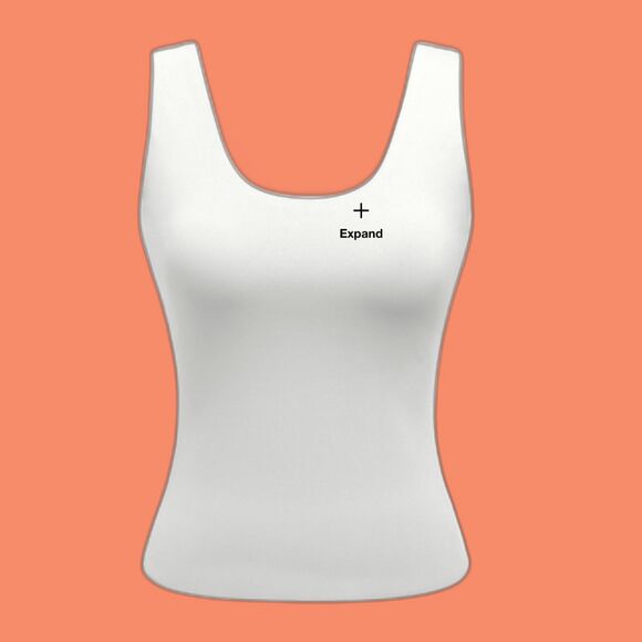 Cider Contour Double Layered U-neck Solid Tank Top, White, Size M-NWT - Picture 1 of 10